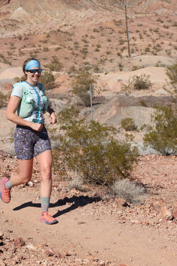 TRail runner running the bootleg boogie in the mojave desert, nevada.